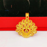 Vietnamese Sand Peacock Pendant Charms Necklace Fine Jewelry Amulet