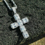 Vintage Cross Pendant Filled Engagement Wedding Pendants Necklace for Women
