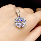 Lab Diamond Zircon Pendant 925 Silver Wedding Necklace For Women