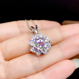 Lab Diamond Zircon Pendant 925 Silver Wedding Necklace For Women