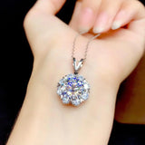 Lab Diamond Zircon Pendant 925 Silver Wedding Necklace For Women