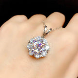 Lab Diamond Zircon Pendant 925 Silver Wedding Necklace For Women