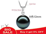 Pearl Pendant Necklace 925 Solid Silver Wedding Jewelry
