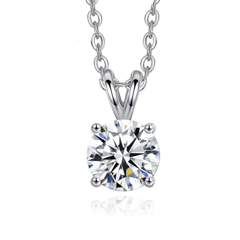 925 Silver Wedding Necklace 2ct CZ Zircon Pendant