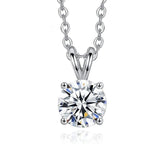 925 Silver Wedding Necklace 2ct CZ Zircon Pendant