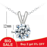 925 Silver Wedding Necklace 2ct CZ Zircon Pendant