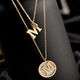Titanium Steel M Double Necklace High-Grade Chain