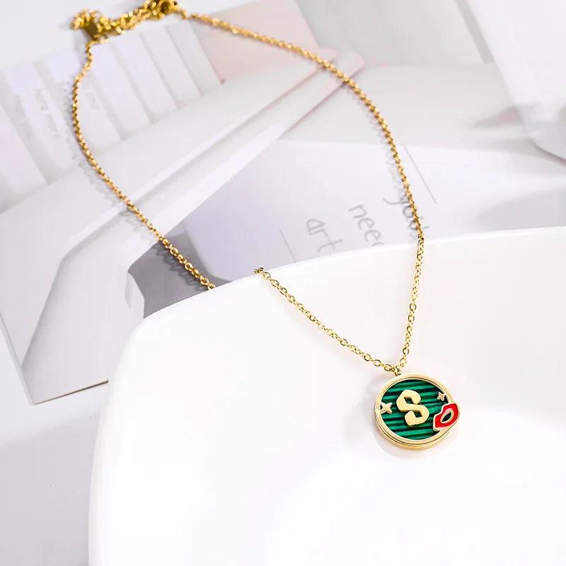 Red Lips Rose Collarbone Chain Necklace