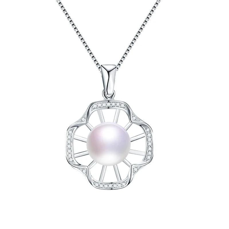 925 Silver Zircon&Pearl Pendant Necklace for Women
