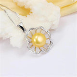 925 Silver Zircon&Pearl Pendant Necklace for Women