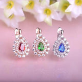 Water Drop Crystal Bridal Earrings Copper Stud Earring