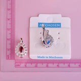 Water Drop Crystal Bridal Earrings Copper Stud Earring