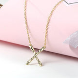 925 Silver Cross Necklace Women X Pendant Choker Chains Fine Jewelry