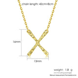 925 Silver Cross Necklace Women X Pendant Choker Chains Fine Jewelry
