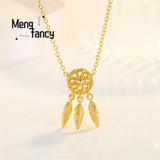 Vietnamese Sand Hollowed Out Floral Pendant Plated 24K Charms Fine Jewelry