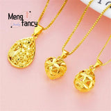 Sand Peacock Teardrop Heart Pendant Charm Necklace