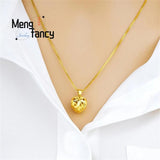Sand Peacock Teardrop Heart Pendant Charm Necklace
