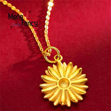 Vietnam Sunflower Pendant Charms Placer Amulet Jewelry Gift