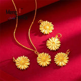 Vietnam Sunflower Pendant Charms Placer Amulet Jewelry Gift