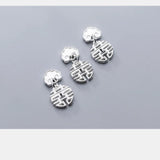 925 Silver Double Happiness Letter Charms for DIY Jewelry