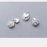 925 Silver Double Happiness Letter Charms for DIY Jewelry
