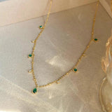 Emerald Pendant 14K Necklace for Women Wedding Engagement Jewelry