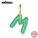 925 Silver Plated Letter Heart Snake Pendant Necklace