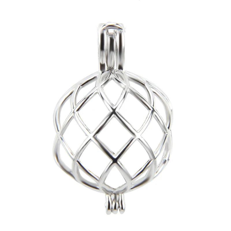 925 Silver Big Twisted Ball Cage Pendant