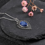 Kyanite Pendant S925 Silver Necklace for Women Vintage Style Jewelry