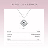 Clear Zircon Geometric Necklace 925 Sterling Silver Jewelry