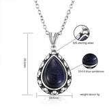 Sandstone Pendant Necklace 925 Silver 10x14mm Pear Shape Women