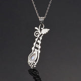 925 Silver Moonstone Necklace Grape Plant Shape Jewelry Women Long Pendant