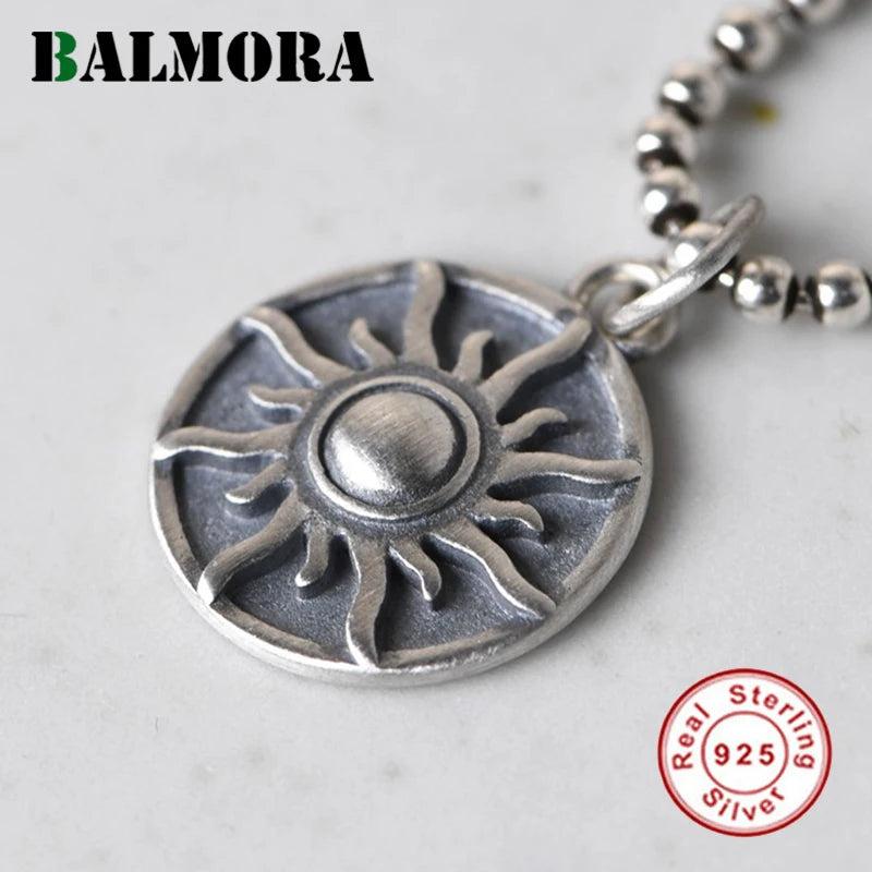 925 Silver Sun Pendant Vintage Charm Jewelry Gift