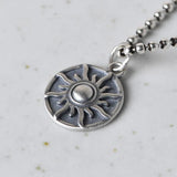 925 Silver Sun Pendant Vintage Charm Jewelry Gift