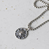 925 Silver Sun Pendant Vintage Charm Jewelry Gift
