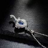 Natural Kyanite 925 Silver Vintage Pendant Necklace - 8x10MM Oval
