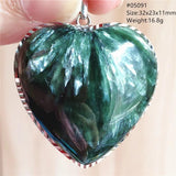 Green Seraphinite Pendant Necklace 925 Silver