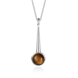 925 Silver Tiger Eye Rhodochrosite Pendant Necklace