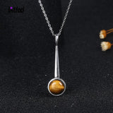 925 Silver Tiger Eye Rhodochrosite Pendant Necklace