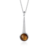 925 Silver Tiger Eye Rhodochrosite Pendant Necklace