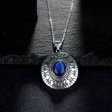 Oval Kyanite Pendant 925 Sterling Silver Necklace for Women Men