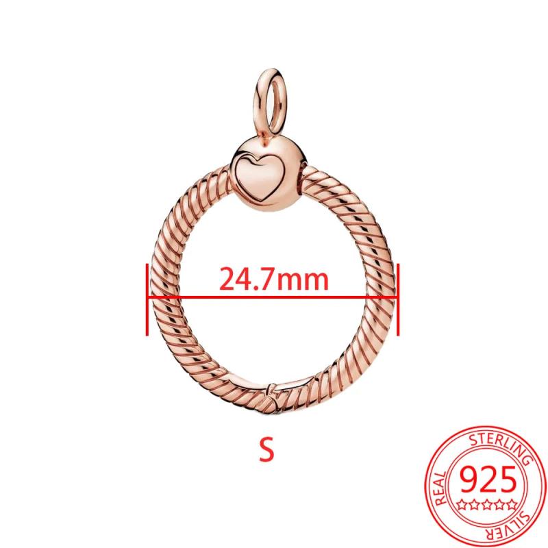925 Silver Rose O Pendant Necklace for Women