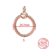 925 Silver Rose O Pendant Necklace for Women