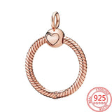 925 Silver Rose O Pendant Necklace for Women