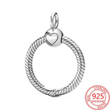 925 Silver Rose O Pendant Necklace for Women