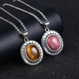925 Silver Tiger Eye Pendant Necklace for Women
