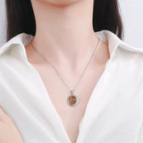 925 Silver Tiger Eye Pendant Necklace for Women