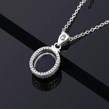 Vintage Sandstone Necklace 925 Silver Oval Pendant Jewelry