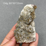 Natural Calcite Pyrite Ore Specimen Quartz Crystal Gemstone