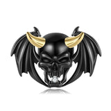 925 Silver Halloween Devil Wing Butterfly Skeleton Mask Necklace
